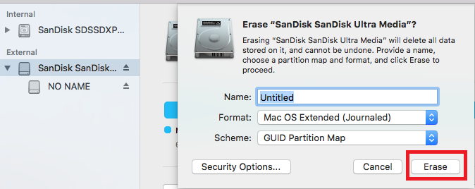 what format for an external hard drive on a mac running sierra